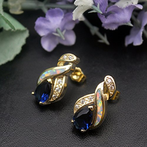 Hermosa Jewelry Sets Australian Created Opal Necklace Earrings Mother's Day Gifts Jewelry For Mom (Js5) #TOP6