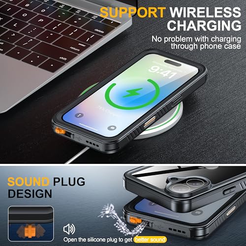 ANTSHARE IP68 Waterproof Case for iPhone 17, Black/Clear | [Built-in Screen Protector] - 12 FT Military Dropproof - Full Body Shockproof Heavy Duty Rugged Cover 6.9 inch - image 6