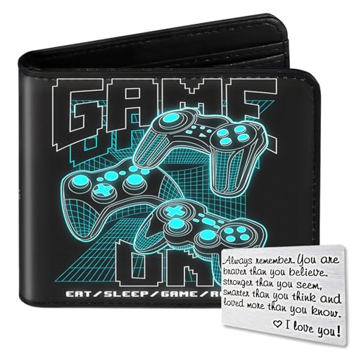 Kids Wallet for Boys Teen, Cool Boy Wallet for Kids Age 6-8 9-12 12-14, Funny Bifold Leather Purse, Small Wallets with Coin Pocket for Childrens Birthday Christmas Gifts