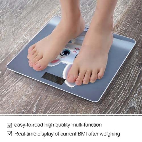 Báscula digital para baño con plataforma amplia y pantalla LCD miniatura 5