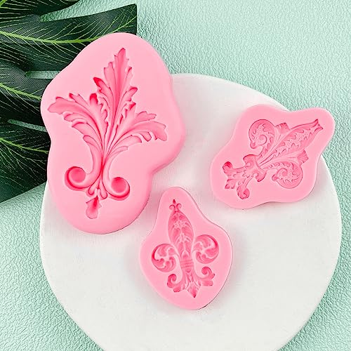 Moules silicone plume baroque de haute précision pour décors fins x3 - 6