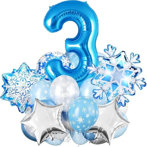 Ballon Flocon de Neige, Ballon Anniversaire 3 Ans, Aluminium Flocon de Neige Ballons, Ballons Snowflake, Thème Neiges Balloons, Balloons Aluminium Flocons de...