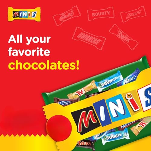 Image of Best Of Minis Variety Pack Assorted Chocolate, Mars, Bounty, Milkyway, Snickers, 500 grams (Green) Packet (Imported)