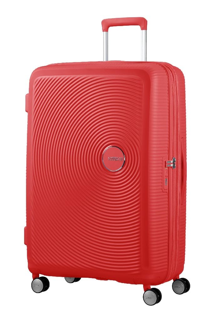 American Tourister Soundbox - Spinner L Advanced Suitcase, 77 cm, 97/110 L, Rosso (Coral Red)