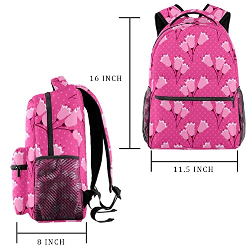 Sac à dos décontracté à fleurs rouges de haute qualité aux finitions soignées - 2