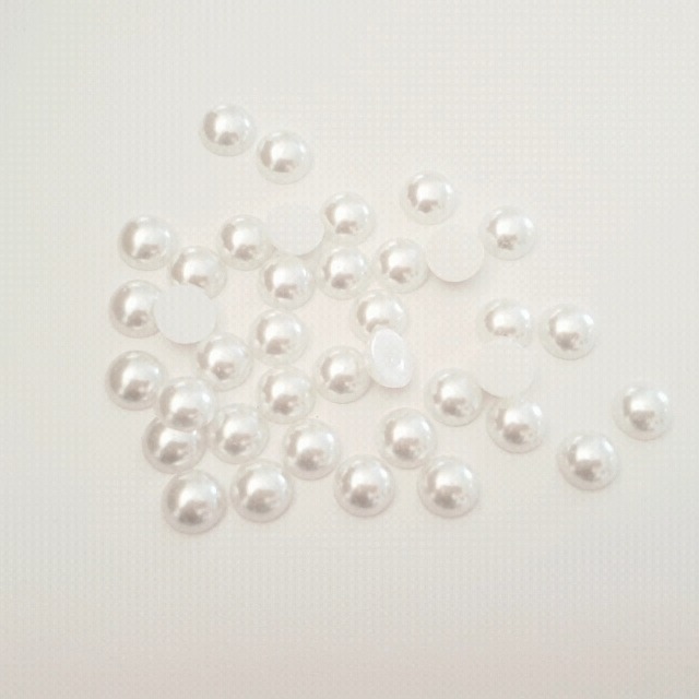 50 PERLES CABOCHON Demi Rond à Coller Acrylique Blanc NACRE 10 Mm - Dos Plat - Creation Diy - Foto 13
