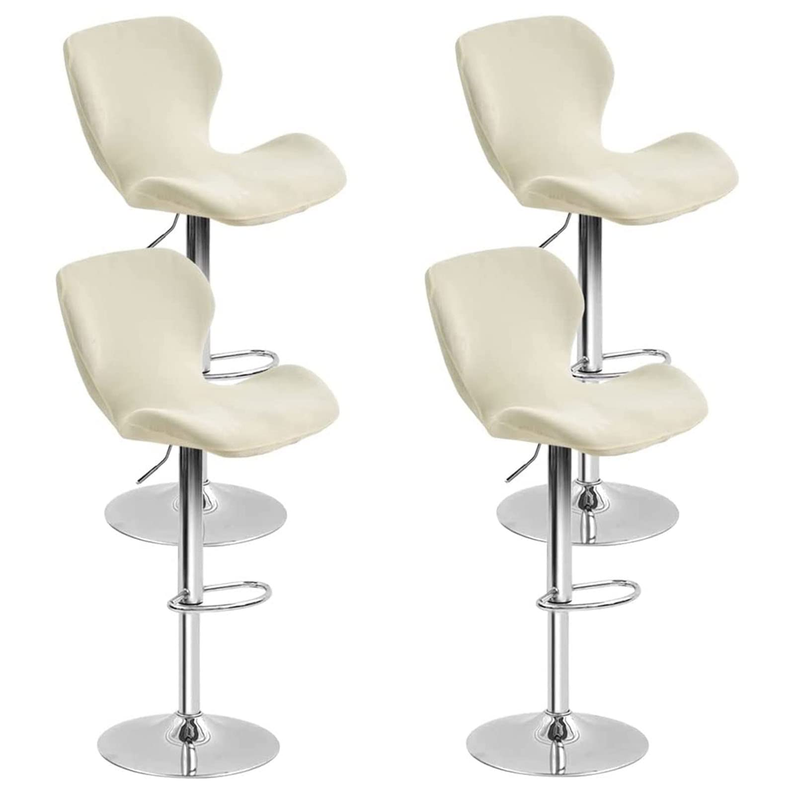 Leomix Velvet Bar Stool Cover Curved Swivel Set, Stretch Counter Height Bar Stools Cover, for Short Back Dinning Room Bar Chair,F,4pack