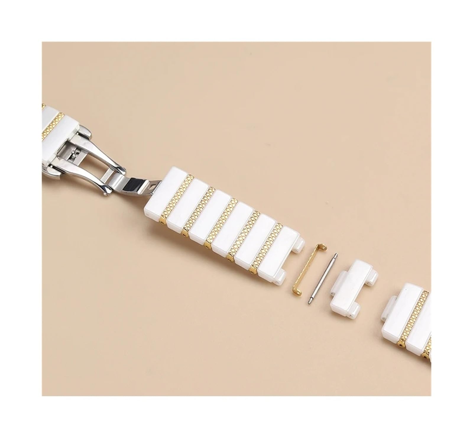 Ceramika+metalowy pasek For Huawei Watch Fit 5 5Pro 4 4Pro 3 bransoletka wymień pasek do zegarka