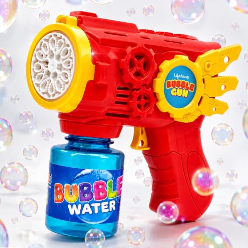 Image of Lifelong Bubble Gun for Kids | Automatic Bubble Machine with LED Light | AA Battery Operated with 100ml Bubble Solution | Durable Build for Outdoor Indoor Fun | Gatling Bubble Gun Gift for Boys, Girls