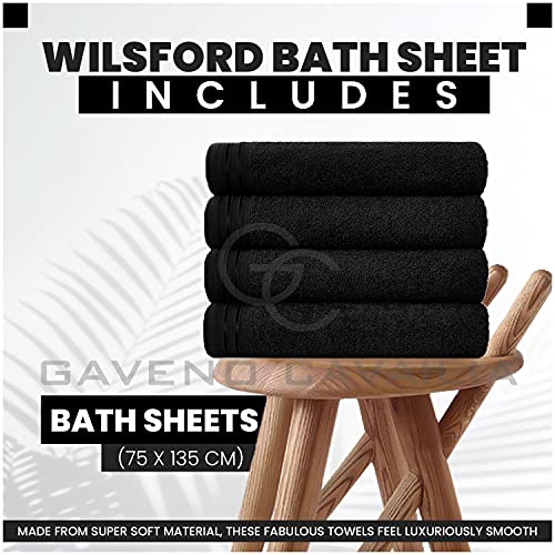 Luxury Egyptian Cotton Large Bath Towels - 4 Pack Black - Image 3