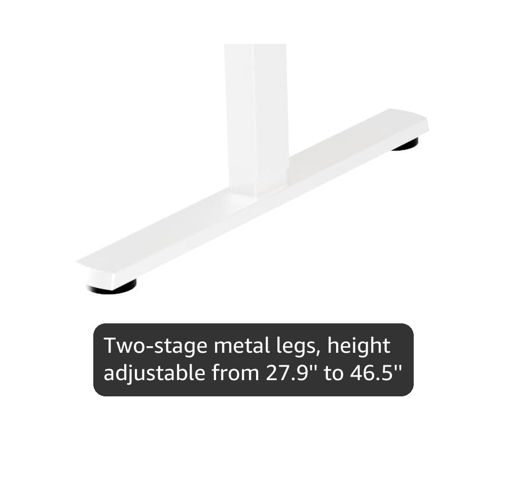 ERGOMAKER Electric Small Standing Desk 80x60cm Height Adjustable Desk, Sit Stand Desk with Memory Handse and Hooks, for Home Office (White Frame + Gold Oak Desktop)