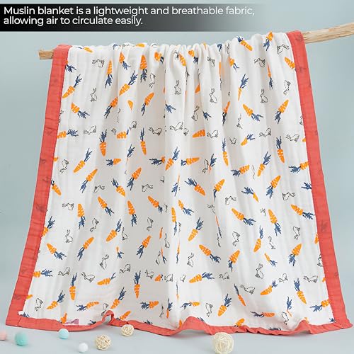Image of BEMBIKA Baby Blankets for Boys Girls Fleece Throw Baby Blanket Unisex Newborn Infants Stroller Blanket Crib Swaddling Baby Blanket for Kids Toddlers - Orange Carrot