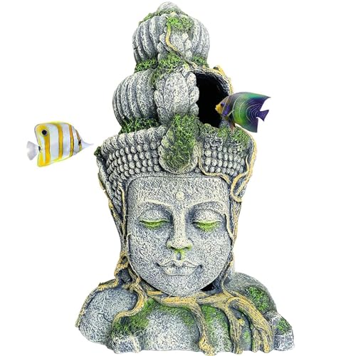 Image of Mistletoe Natural Aquarium Buddha Statue Decoration for Cave for Large Fish Tank ONLY for Above 2ft Tank Decor