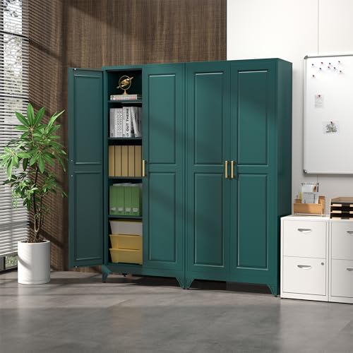 Image of SteeLoong 75 inchMetal Pantry Storage Cabinet with Doors & 4 Adjustable Shelves