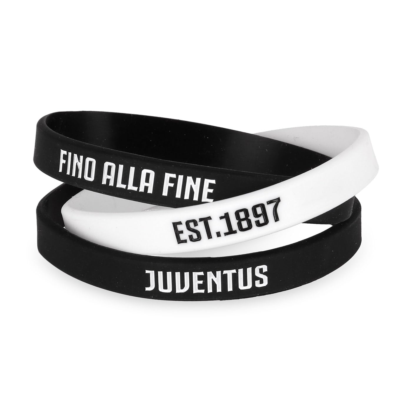 Juventus - Tris di Braccialetti in Silicone, Prodotto Ufficiale, Adulto