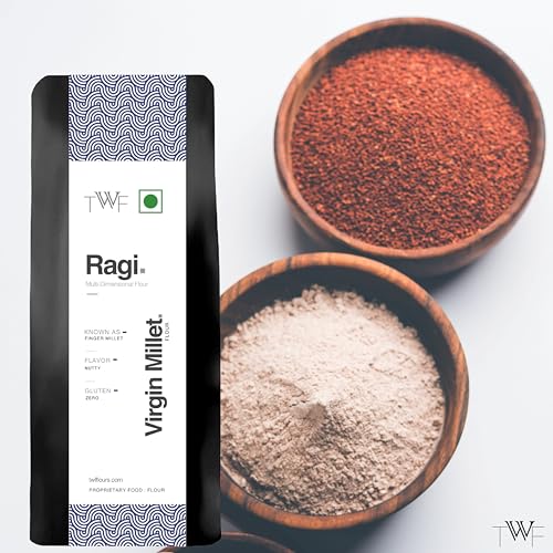 Image of TWF Ragi Flour | 500g | Stone Ground | Not Pulverized | Finger Millet Atta | Naturally Gluten-Free | Virgin - Nutrient Rich | Mandua, Kezhvaragu, Mandia, Taidalu, Kodra, Ragula, Nachni Aata