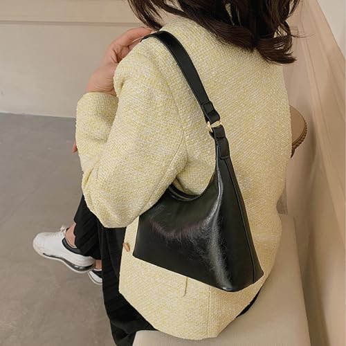 Retro Small Shoulder Bag for Women Mini Genuine Leather Hobo Underarm Purse Trendy Vintage Style for Casual or Daily Use4