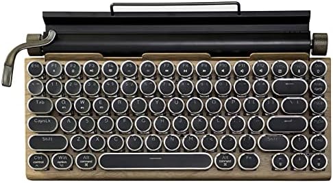 Retro Typewriter Mechanical Keyboard, LED Backlight, 83 Keys, Anti-Collision, Bluetooth 5.0, Blue Axis, Waterproof, Dustproof, Compatible with IOS, Android, Windows, VISTA, LINUX, Mac, Office, Gaming