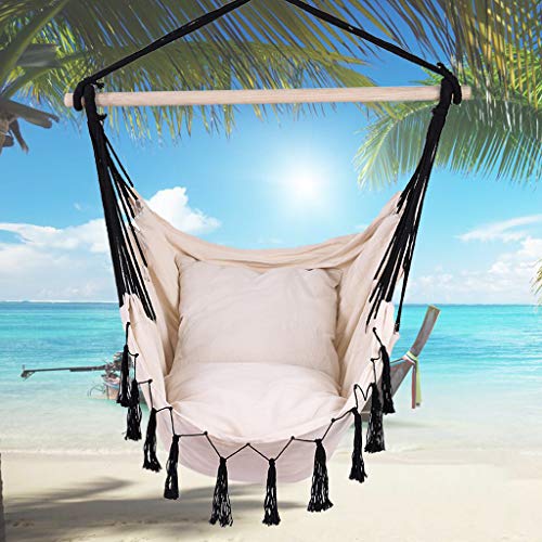 (80 OFF Coupon) Hanging Hammock Rope Swing Chair 36.98