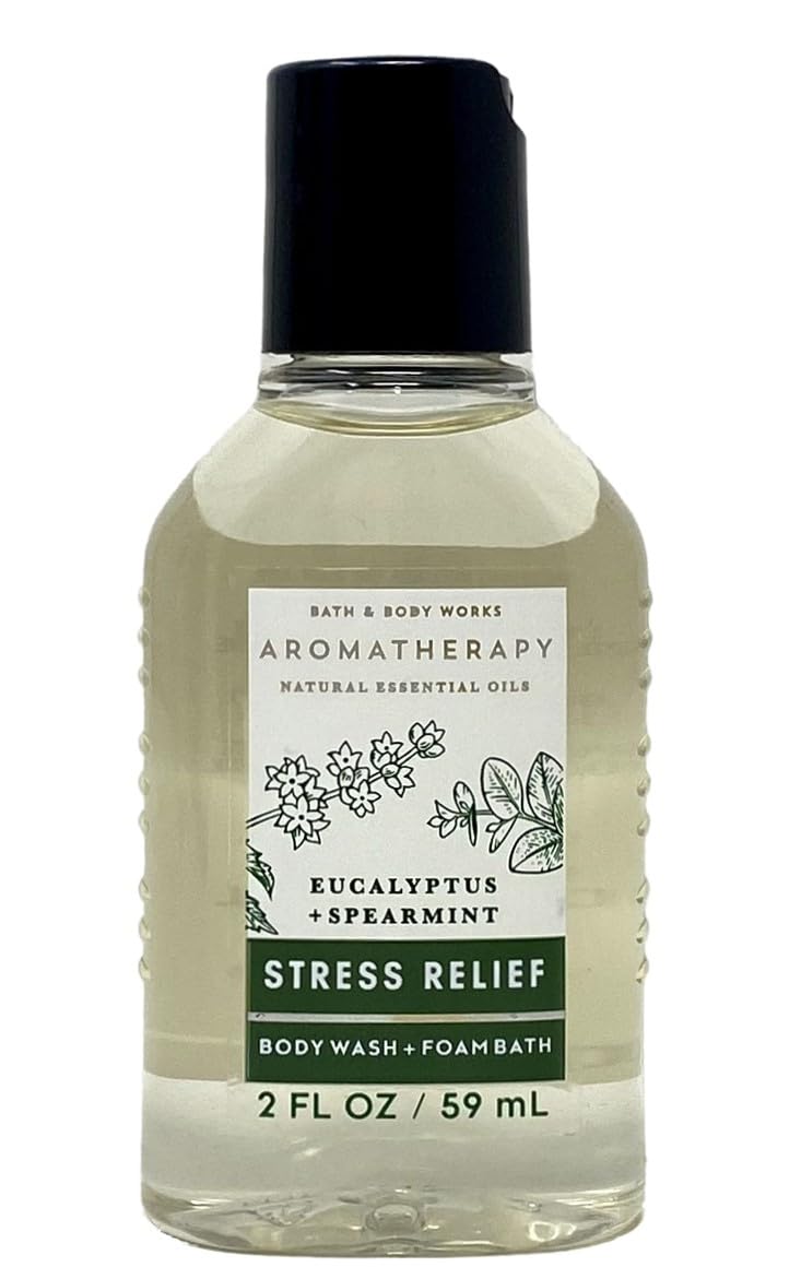 Bath & Body Works Aromatherapy Stress Relief Eucalyptus Spearmint - 3 Pack Travel Size - Body Wash.