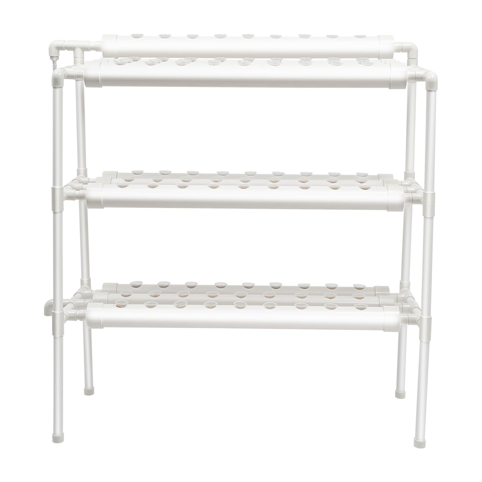 Sistema de cultivo hidropónico de 3 niveles, tubos de PVC-U, juego de cultivo hidropónico, 90 sitios con bomba de agua para frutas y verduras