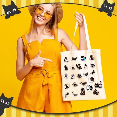 Image of Giegxin 40 Pcs Cat Enamel Pins for Backpacks Cute Black Cat Brooches Gothic Lapel Pins for Clothes Bags Accessories Classroom