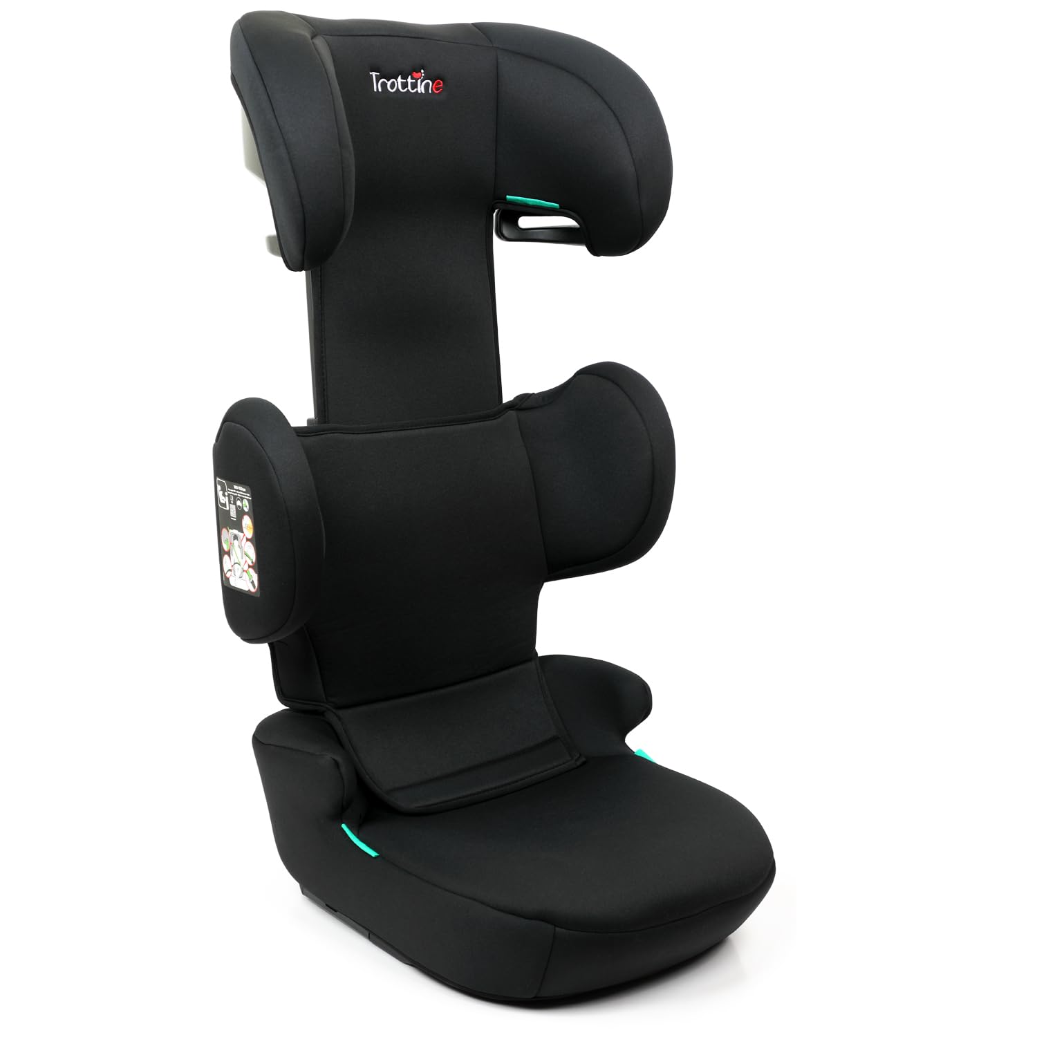 MANCHESTERFIX Rehausseur Pliable Isofix R129 I-Size 100-150 cm, Équivalent Groupe 2/3, 15-36 kg, 3-12 Ans, Réglable en Hauteur, Protections Latérales Renforcées, Isofix Rétractables – Shadow