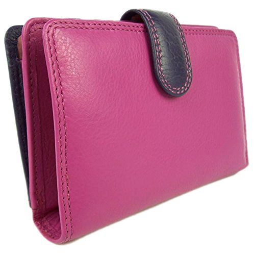 Porte-feuille femme compact en cuir souple Visconti rose | Finis les sacs encombrés