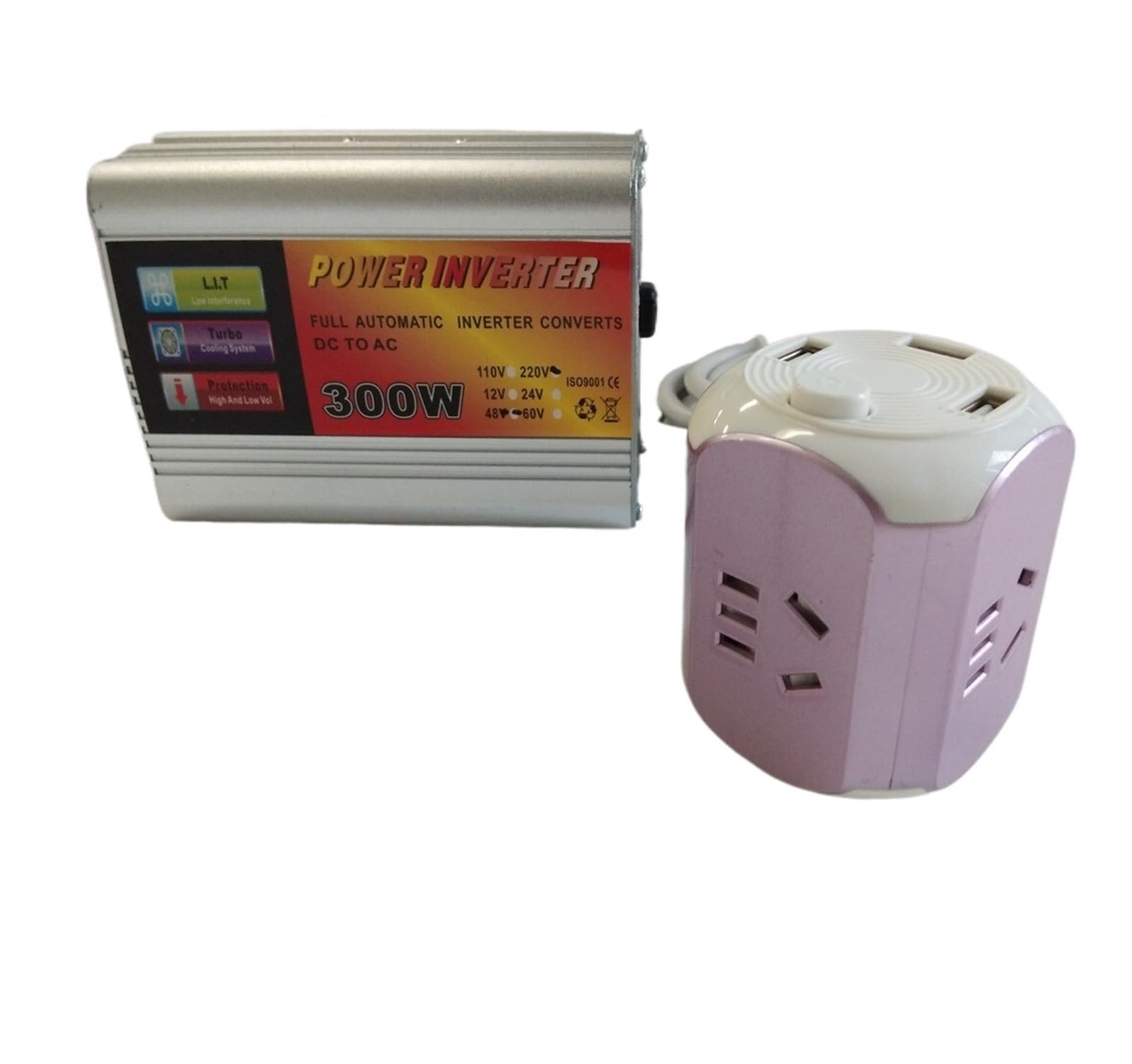 Onduleur 300W DC vers AC convertisseur 12V 220V pour prise électrique voiture