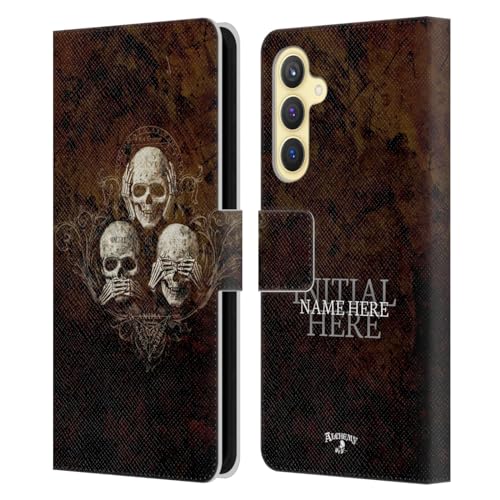 Coque en cuir Samsung S23 FE au motif trois crânes : votre portefeuille idéal pour vos sorties
