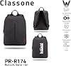 CLASSONE PR-R174 Roma Serisi Su Geçirmez Kumaş 17 Notebook Laptop Sırt Çantası, Gri