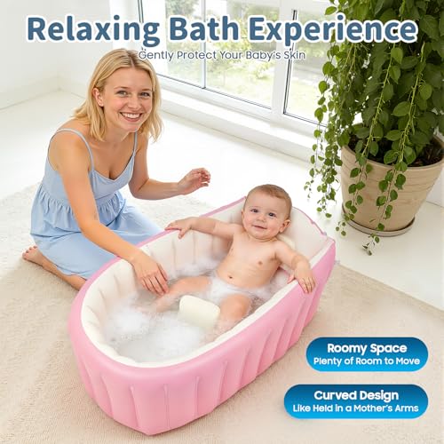 Inflatable Baby Bath Tub for Newborns Toddlers Portable Foldable Travel - Image 5