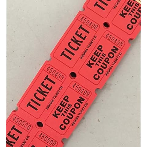 500 Red 50/50 Double Stub Raffle Tickets Cover