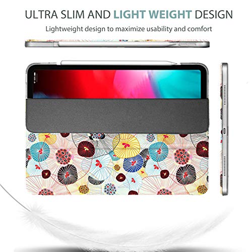 Image of DuraSafe Cases iPad PRO 11 Inch 1st [ PRO 11 2018 1 Gen ] A1980 A1934 A2013 A1979 MTXN2HN /A MTXP2HN /A MTXR2HN /A Trifold Printed Hard Smart PC Transparent Back Cover - Yarn Flowers