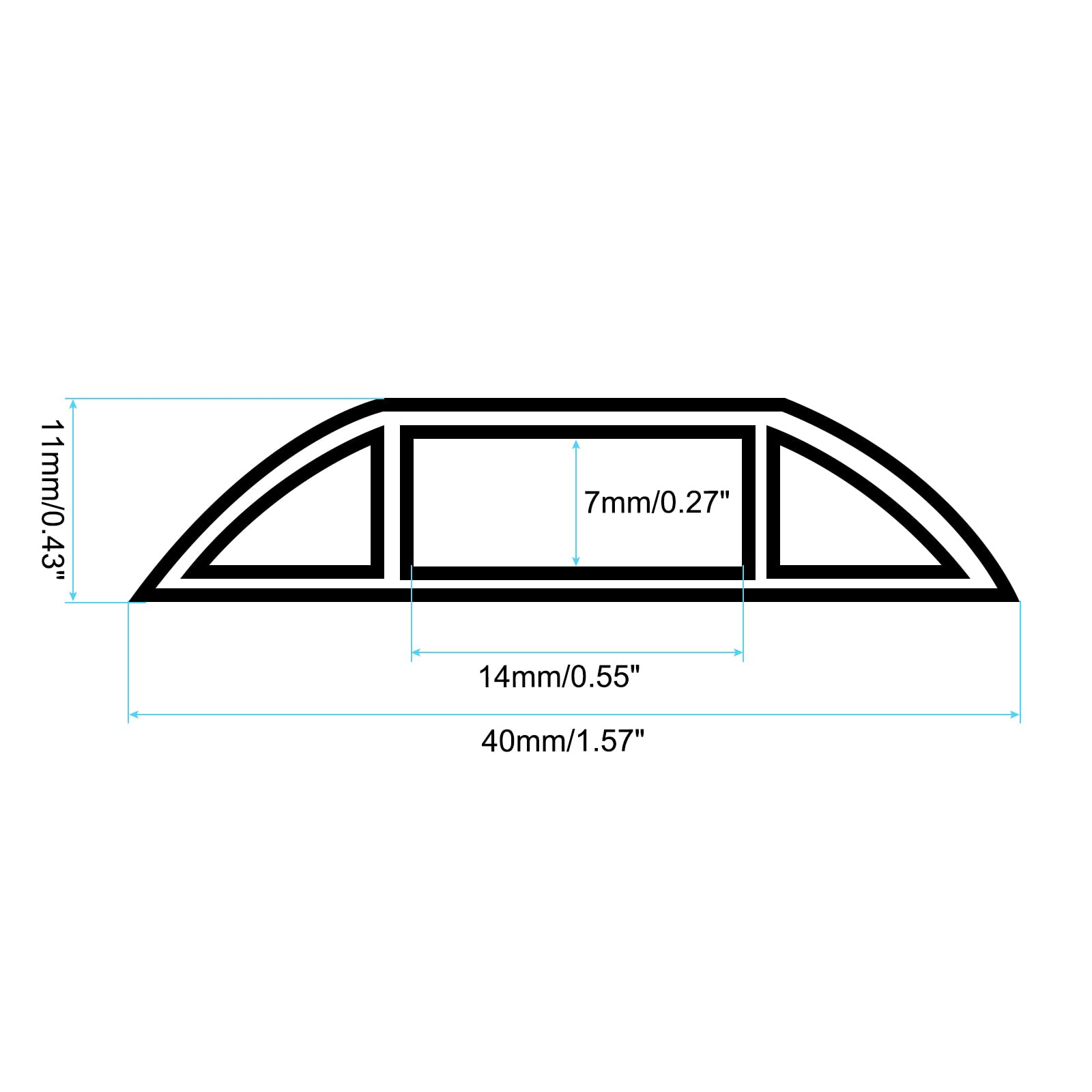 sourcing map Tubo condotto in PVC 0,5 m/20 lunghezza 16 mm OD