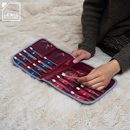 Image of Lewis N. Clark Travel Pill Organizer, for Vitamins, Medication, Prescriptions, Or Medicine Storage, 16 Slot Pouch, Red