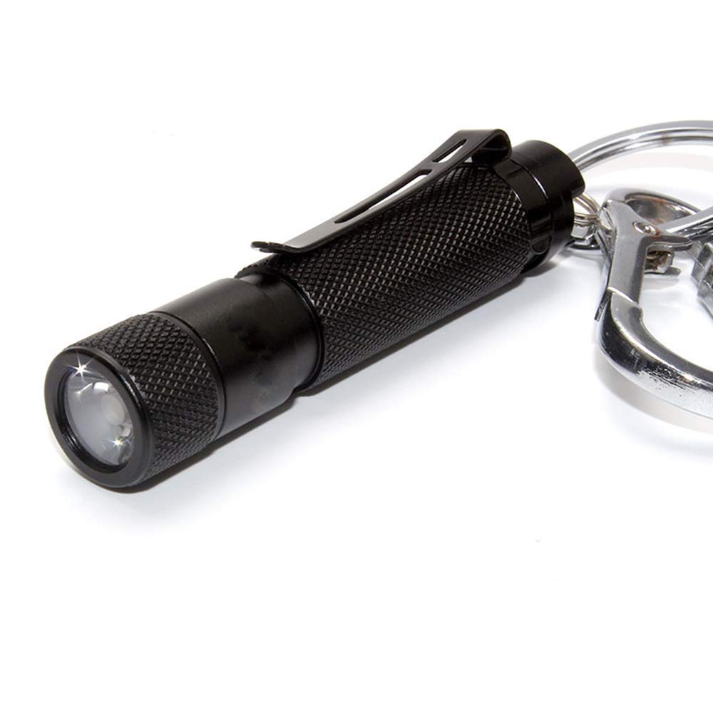 Latarka LED 4000K 100LM Latarka AAA EDC Oświetlenie zewnętrzne Latarka z brelokiem z klipsem od niskiego do wysokiego, czarny, latarki
