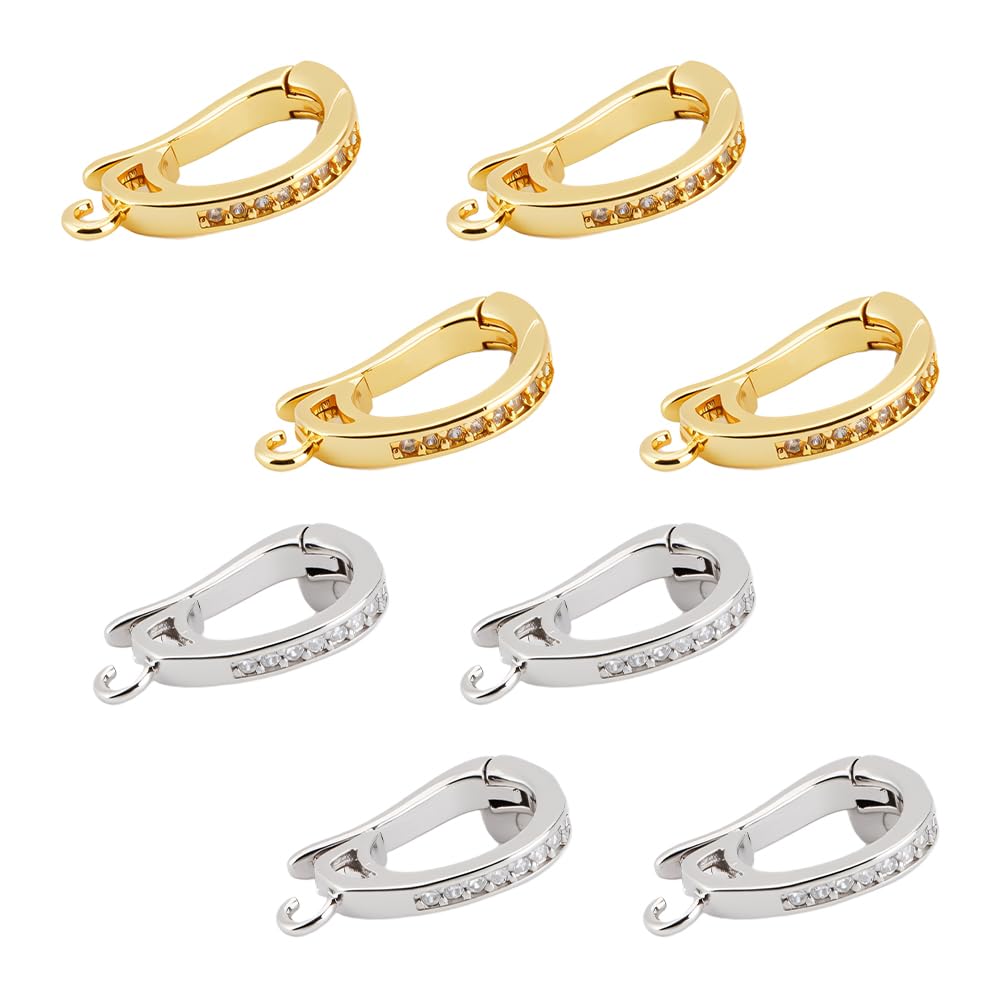 Fermoirs pour bracelet avec strass UNICRAFTALE lot de 8 pièces en 2 couleurs