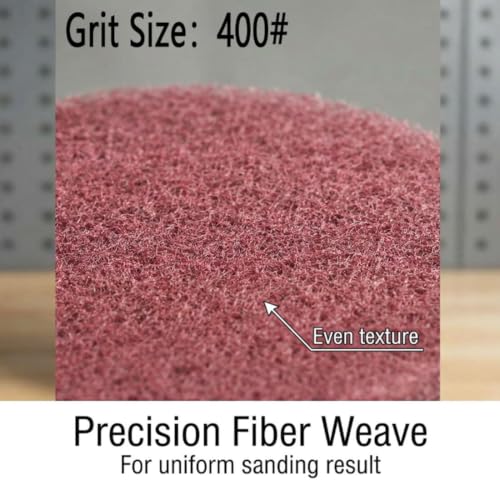 Image of 5 Inch 400 Grit Drill Brush Scrubber Scouring Pads, 20 Pcs Hook & Loop Power Scrubber Scouring Pads for Rotary Tools, Random Orbital Sander (Red)