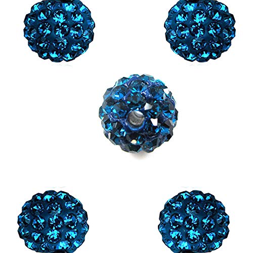 RUBYCA Pave Czech Crystal Disco Ball Clay Beads fit Shamballa Jewelry (20pcs, 12mm, Capri Blue) - Image 2