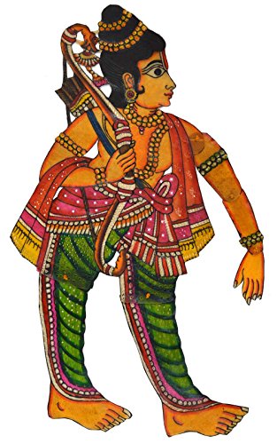 Marionnette en cuir peinte à la main Lord Lakshman, cadeau culturel pour collectionneur