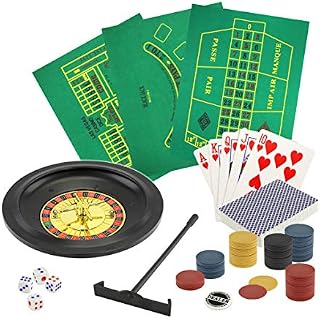 5 in 1 Deluxe Casino Game Set | Set Includes: Poker, Blackjack, Roulette