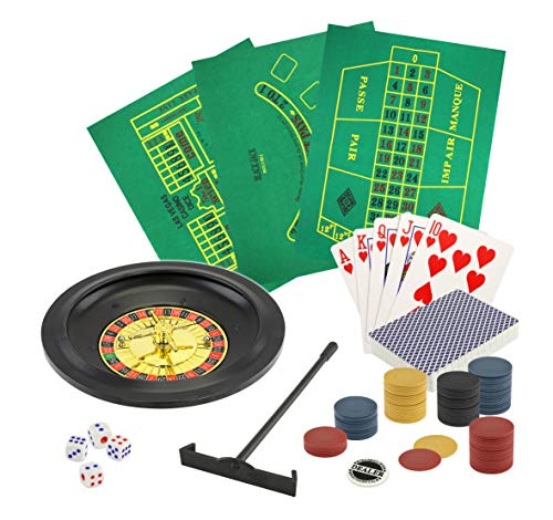 5 in 1 Deluxe Casino Game Set | Set Includes: Poker, Blackjack, Roulette
