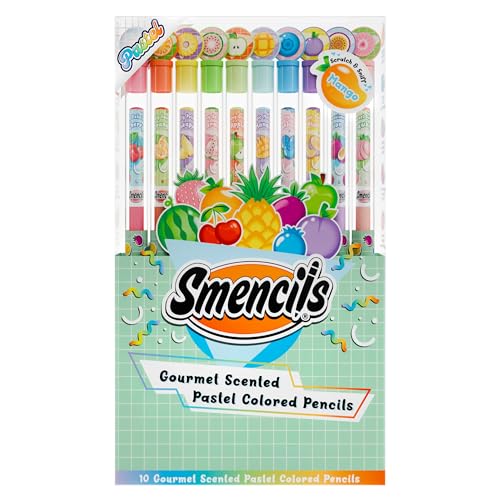 Pastel Colored Smencils - Patented Gourmet Scented Colored Pencils made from Recycled Newspapers 10 Count Gifts for Kids School Supplies Classroom Rewards