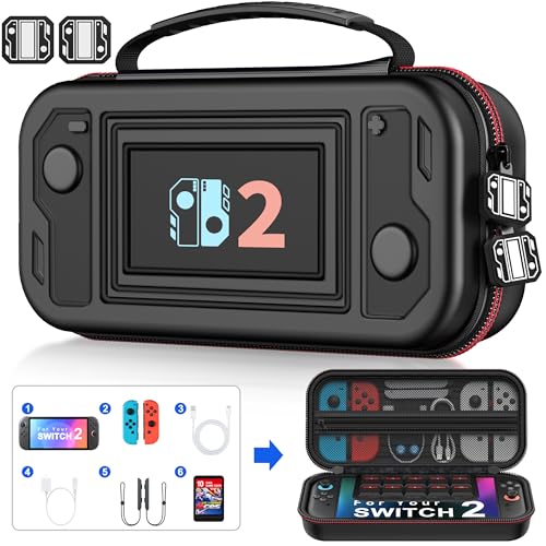 Spican Switch 2 Case Compatible with Nintendo Switch 2 (2025) and Switch/OLED, Switch Travel Carrying Case Hard Shell Protective Cases