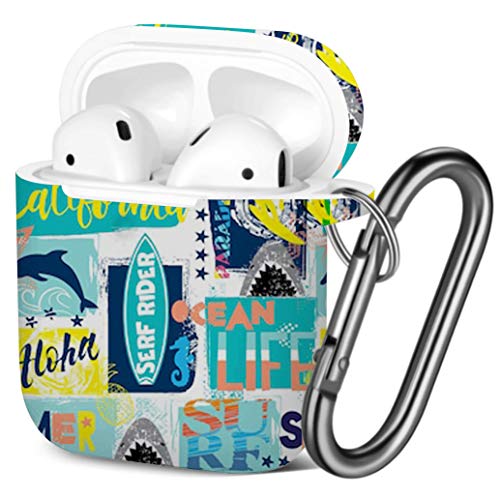 Coque AirPods 2 / 1 étui surfeur d'été pour le sport et voyage
