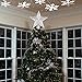 DG-Direct Christmas Tree Topper Lighted Star [Silver],3D Hollow Sparkling Star Christmas Tree Topper with Rotating Magic Cool White Snowflake Projector for Christmas Tree Ornament (Silver)