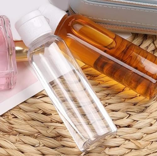 Kit Necessaire Feminina Maquiagem Viagem Praia + 4 Frascos 100 ML Para Shampoo Condicionador Creme (