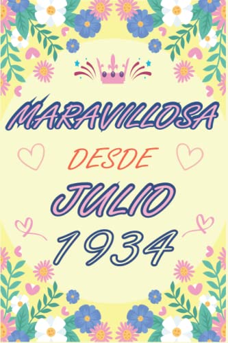CUADERNO, MARAVILLOSA DESDE JULIO 1934: Regalo de 88 cumpleaños para mujeres y hombres, ideas de 88 cumpleaños... un cumpleaños... divertido, cuaderno ... regalo de 88 cumpleaños para él/ella.