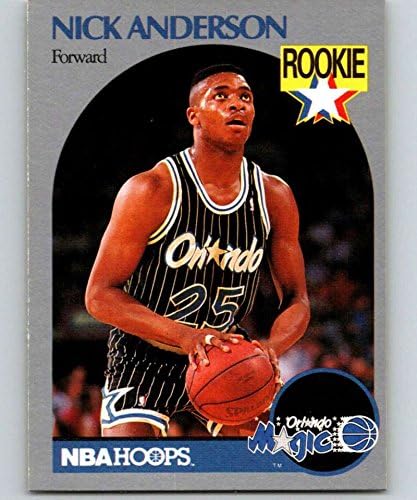 1990-91 Hoops Basketball #214 Nick Anderson RC Rookie Card Orlando Magic